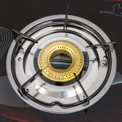 Geepas GGC31027 Gas Cooker | 2 High-Efficiency Brass Burners with Tempered Glass Top| Automatic Ignition| Strong & Durable Design| Easy to Clean| 2 Years Warranty