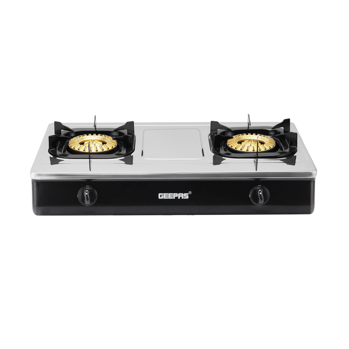Geepas GGC31040 Stainless Steel Gas Cooker | Heavy Duty Brass Burners | Automatic Ignition System | Low Gas Consumption & Durable Pan Support for Modern Kitchens