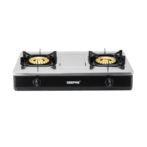 Geepas GGC31040 Stainless Steel Gas Cooker | Heavy Duty Brass Burners | Automatic Ignition System | Low Gas Consumption & Durable Pan Support for Modern Kitchens
