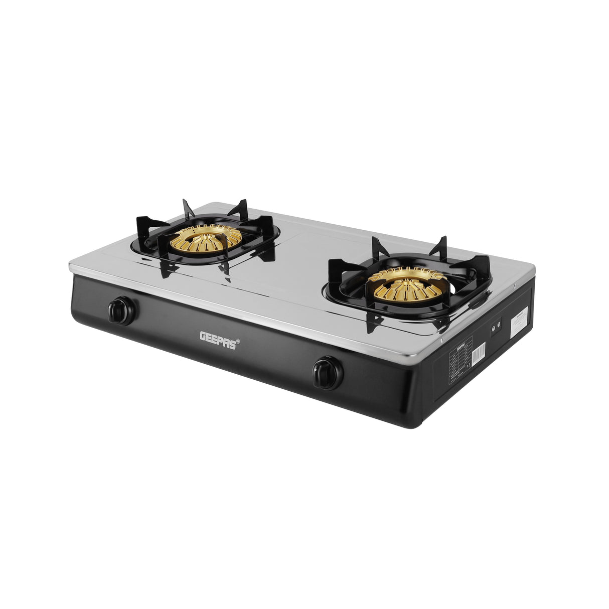 Geepas GGC31040 Stainless Steel Gas Cooker | Heavy Duty Brass Burners | Automatic Ignition System | Low Gas Consumption & Durable Pan Support for Modern Kitchens