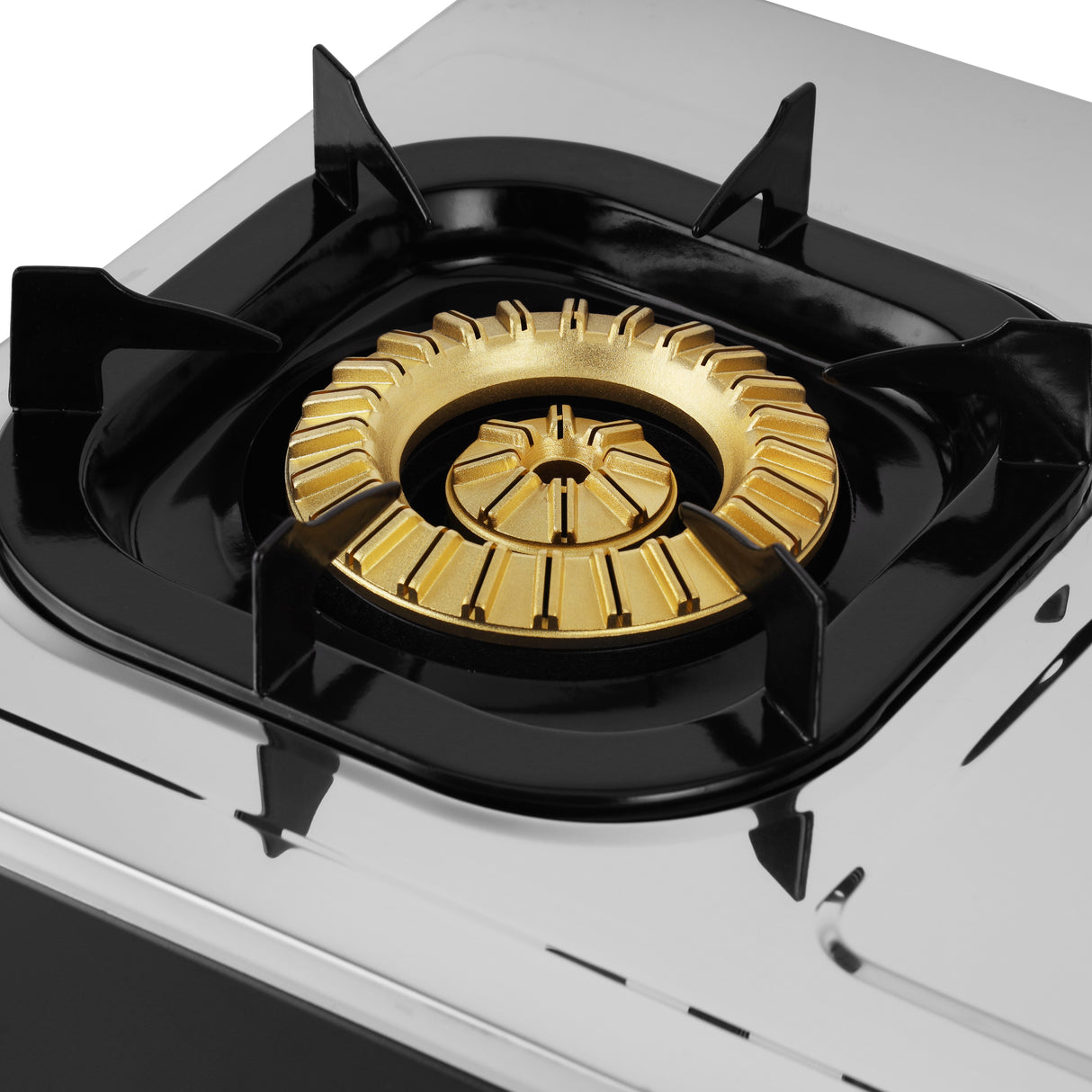 Geepas GGC31040 Stainless Steel Gas Cooker | Heavy Duty Brass Burners | Automatic Ignition System | Low Gas Consumption & Durable Pan Support for Modern Kitchens