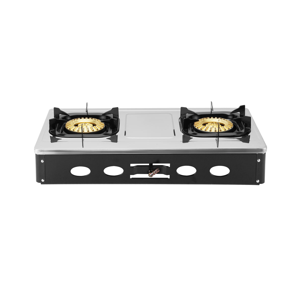 Geepas GGC31040 Stainless Steel Gas Cooker | Heavy Duty Brass Burners | Automatic Ignition System | Low Gas Consumption & Durable Pan Support for Modern Kitchens