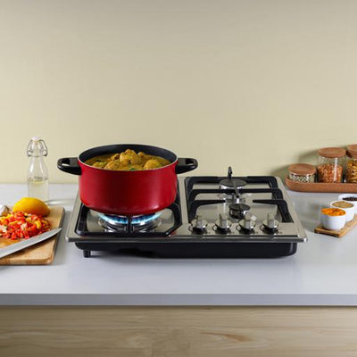 Geepas GGC31051FFD Built-in Stainless Steel Gas Hob | 4 High-Performance Burners | Auto Ignition System | Flame Failure Safety  | Durable Design | 2 Years Warranty