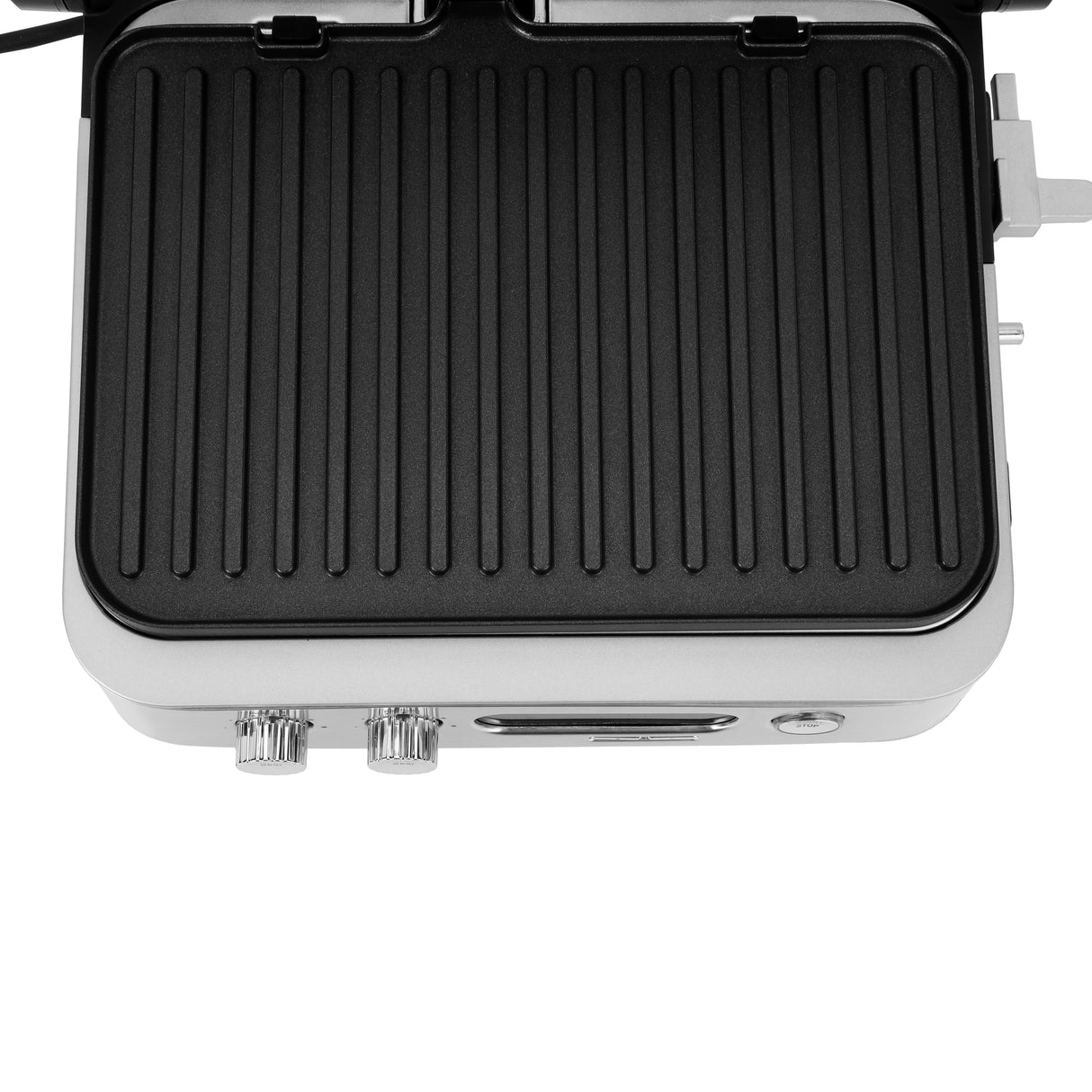 Geepas Digital Stainless Steel Grill Maker GGM36516 | LED Display | 60-Min Timer | Non-Stick Detachable Plates | 180° Flat Grill Opening | Fast Heating | Powerful 2170W