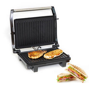 Geepas GGM5394 Stainless Steel Grill Maker | 1600W Powerful Grill with Adjustable Temperature Control | Non-Stick Plates| Easy to Clean| Durable Build| 2 Years Warranty