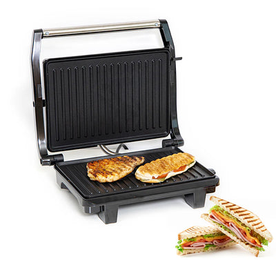 Geepas GGM5394 Stainless Steel Grill Maker | 1600W Powerful Grill with Adjustable Temperature Control | Non-Stick Plates| Easy to Clean| Durable Build| 2 Years Warranty