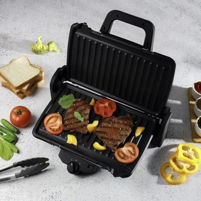 Geepas Multifunction Grill Maker GGM5458 |Powerful Electric Grill with Non-Stick Plates| Adjustable Thermostat Control| Cool-Touch Handle| Easy Cleaning| 2 Years Warranty