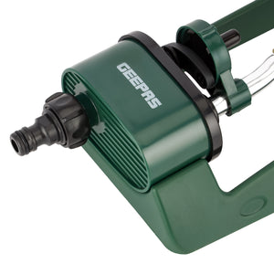 Geepas Oscillating Sprinkler GGP61221 | 120° Auto Rotation with 15 Nozzles | 4 Spray Modes, Adjustable Angle | Ideal for Lawns, Crops, Landscapes Etc | 2 Years Warranty