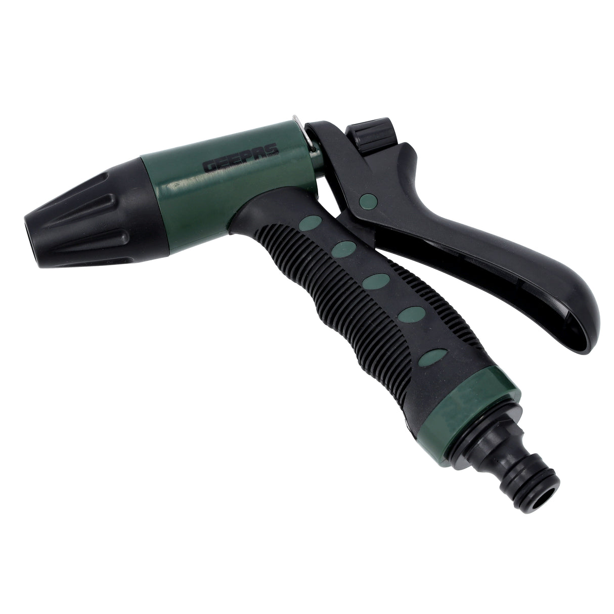 Geepas GGP65083 Single Pattern Garden Spray Nozzle with Ergonomic Grip | Trigger Lock | Universal Hose Connector | Durable Water Sprayer for Lawn Watering & Car Wash