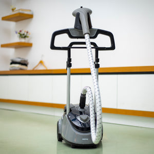 Geepas GGS25032 Garment Steamer | 2.6L Water Tank, 1800W Power | 3 Steam Settings| Dual Bar Support | Thermostat Protection | Chemical-Free Steam | 2 Years Warranty