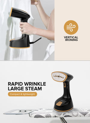 Geepas GGS25034 Handheld Garment Steamer |1240-1470W| 120ml Tank| 21g/min Continuous Steam |30s Heat-Up| Foldable| Stainless Steel Head| Travel-Friendly| 2 Years Warranty