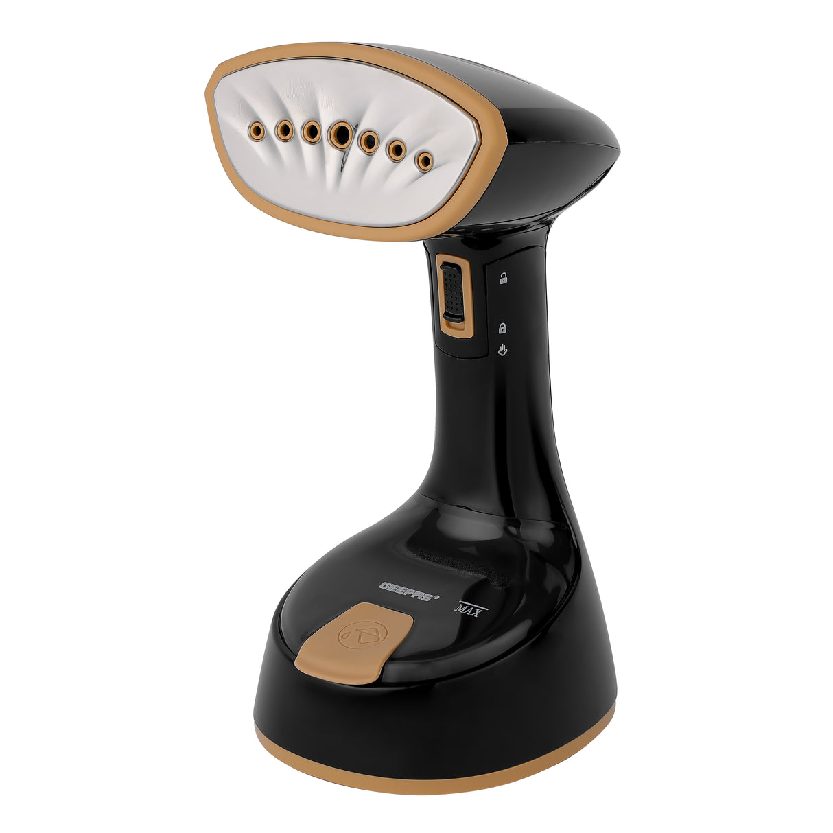 Geepas GGS25034 Handheld Garment Steamer |1240-1470W| 120ml Tank| 21g/min Continuous Steam |30s Heat-Up| Foldable| Stainless Steel Head| Travel-Friendly| 2 Years Warranty