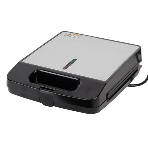 Geepas 4-Slice Stainless Steel Grill Maker GGT671 | Family Size Electric Grill with Non-Stick Plates| Adjustable Temperature| Easy Cleaning| Durable |2 Years Warranty