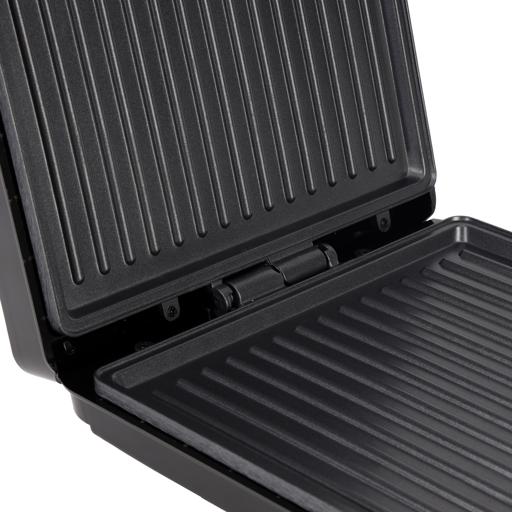 Geepas 4-Slice Stainless Steel Grill Maker GGT671 | Family Size Electric Grill with Non-Stick Plates| Adjustable Temperature| Easy Cleaning| Durable |2 Years Warranty