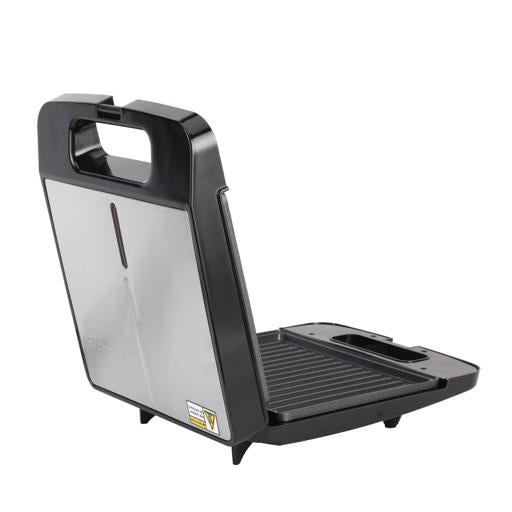 Geepas 4-Slice Stainless Steel Grill Maker GGT671 | Family Size Electric Grill with Non-Stick Plates| Adjustable Temperature| Easy Cleaning| Durable |2 Years Warranty