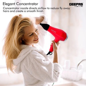 Geepas GH8078 Hair Dryer|1500W Powerful DC Motor| 3 Heat & 2 Speed Settings| Cool Shot Function| Overheat Protection| Detachable Filter| Long-Life Motor| 2 Years Warranty
