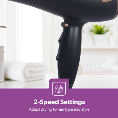Geepas GH8643 2200W Powerful Hair Dryer - 2-Speed & 3 Temperature Settings | Cool Shot Function For Frizz Free Shine  Detachable Cap- 2 Years Warranty