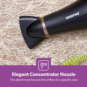 Geepas GH8643 2200W Powerful Hair Dryer - 2-Speed & 3 Temperature Settings | Cool Shot Function For Frizz Free Shine  Detachable Cap- 2 Years Warranty