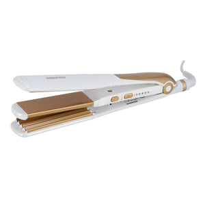 Geepas GH8688 2-in-1 Ceramic Hair Straightener | Straight & Wave Function| Adjustable Temperature Control| 360° Swivel Cord| Dual Function Styling Tool| 2 Years Warranty