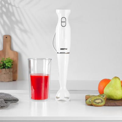 Geepas Hand Blender GHB6143 | 200W Powerful Motor| 2 Speed Control| Stainless Steel Blade| 600ml Beaker|  Durable & Easy to Use Kitchen Appliance| 2 Years Warranty
