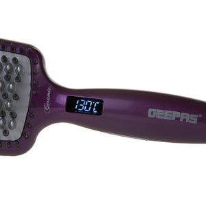 Geepas GHBS86030UK Ceramic Hair Brush | Hair Straightening Brush with LCD Display & 230°C Temperature Control | Instant heat-up | 360° swivel cord | 2-year warranty