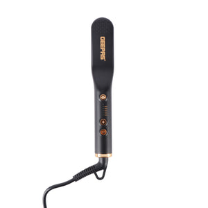 Geepas GHBS86066 Hair Straightening Brush | Beard & Hair Styler with LED Indicator| 360° Swivel Cord| Adjustable Temperature 120–200°C| Hang Loop | 2-Year Warranty