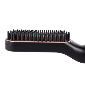 Geepas GHBS86066 Hair Straightening Brush | Beard & Hair Styler with LED Indicator| 360° Swivel Cord| Adjustable Temperature 120–200°C| Hang Loop | 2-Year Warranty