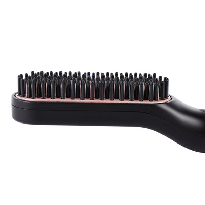 Geepas GHBS86066 Hair Straightening Brush | Beard & Hair Styler with LED Indicator| 360° Swivel Cord| Adjustable Temperature 120–200°C| Hang Loop | 2-Year Warranty