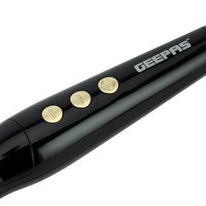 Geepas GHC86006 Instant-Pro Curling Iron | Advanced Heating, LED Display| 6-Level Temperature Control | Heat-Resistant Barrel | Auto Shut-Off | 50W 110–240V Curler