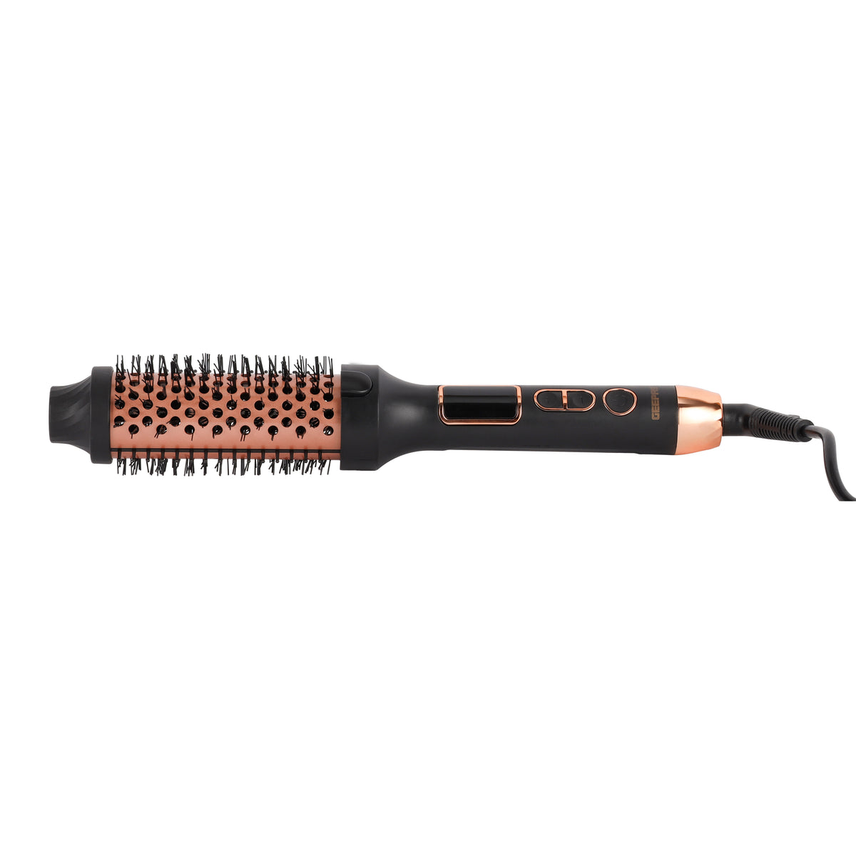 Geepas GHCB86101 Hot Thermal Brush | 60W | 38mm Volumizing Barrel | 5 Temperature Settings | Digital LED Display | Auto Shut-Off | Fast & Efficient Styling |User-Friendly