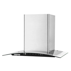 Geepas Glass Hood GHD601GB | 750 m³/hr Suction | Gesture & 3-Speed Touch Control | Baffle + Charcoal Filter | LED Lights | Stylish Glass Finish | 230W | 1 Year Warranty