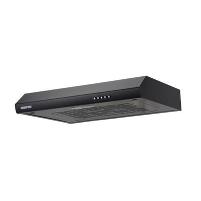 Geepas Slim Hood GHD625BCS | Stylish Black Slim Kitchen Hood | 80W Motor| 3 Speed Push Button Control | 200 m³/h Suction Power| Charcoal Filter |  1 Year Warranty