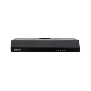 Geepas Slim Hood GHD625BCS | Stylish Black Slim Kitchen Hood | 80W Motor| 3 Speed Push Button Control | 200 m³/h Suction Power| Charcoal Filter |  1 Year Warranty