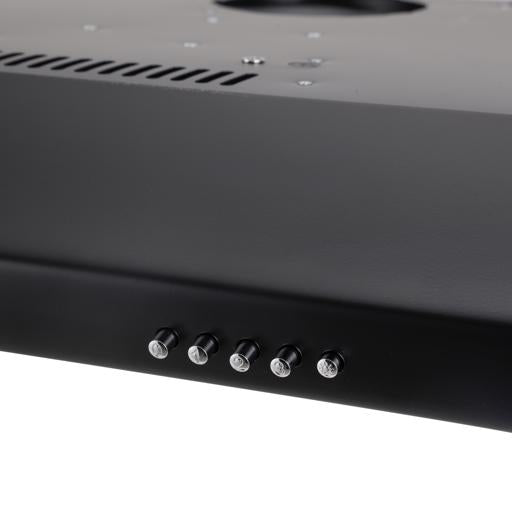 Geepas Slim Hood GHD625BCS | Stylish Black Slim Kitchen Hood | 80W Motor| 3 Speed Push Button Control | 200 m³/h Suction Power| Charcoal Filter |  1 Year Warranty