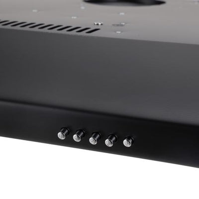 Geepas Slim Hood GHD625BCS | Stylish Black Slim Kitchen Hood | 80W Motor| 3 Speed Push Button Control | 200 m³/h Suction Power| Charcoal Filter |  1 Year Warranty
