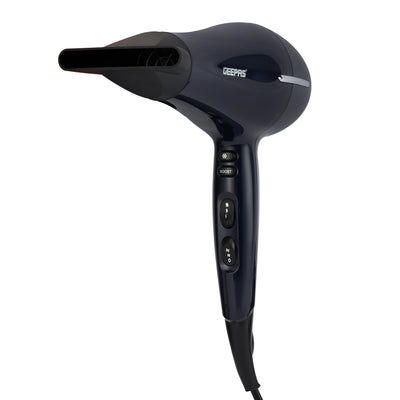 Geepas GHD86007 Professional Hair Dryer| 2400W AC Motor| 2-Speed & 3-Heat Settings| Turbo Function| Removable Filter Cover| Detachable Concentrator| 2 Years Warranty