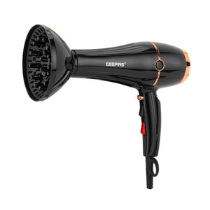 Geepas 2200W Hair Dryer GHD86069 | 2 Speed & 3 Heat Settings, Cool Shot Function, Long Life AC Motor, Includes Nozzle & Diffuser, Salon & Home Styling, 2Year Warranty