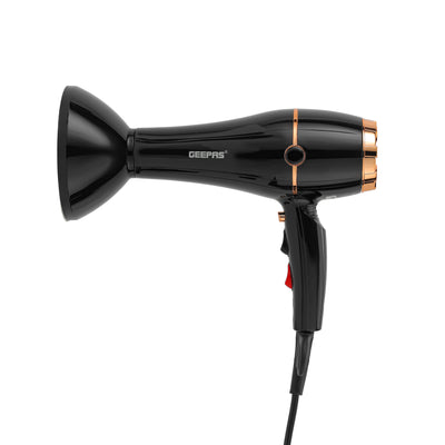 Geepas 2200W Hair Dryer GHD86069 | 2 Speed & 3 Heat Settings, Cool Shot Function, Long Life AC Motor, Includes Nozzle & Diffuser, Salon & Home Styling, 2Year Warranty