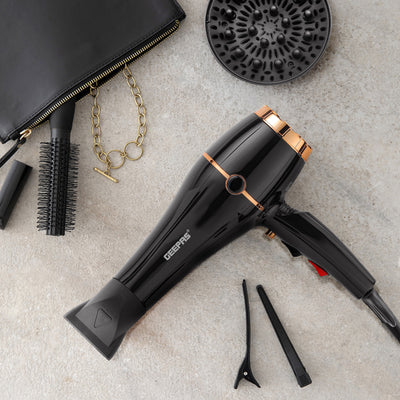 Geepas 2200W Hair Dryer GHD86069 | 2 Speed & 3 Heat Settings, Cool Shot Function, Long Life AC Motor, Includes Nozzle & Diffuser, Salon & Home Styling, 2Year Warranty