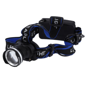 Geepas GHL51085 Rechargeable LED Headlamp | T6 LED 400–500 Lumens | Aluminium Alloy Head | Zoom Beam | 180° Rotation| Multi-Mode Lighting for Activities and Camping