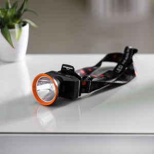 Geepas GHL5574 Rechargeable LED Headlamp | 3W High Brightness LED| 2500mAh Lithium Battery| Type-C Fast Charging| Up to 14 Hours Runtime|  Hands-Free Outdoor Lighting