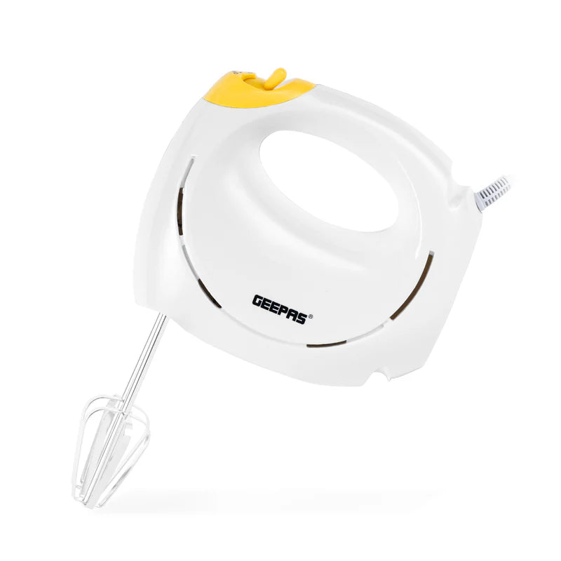 Geepas Hand Mixer GHM43012 | 150W  Hand Mixer | 7 Speed Settings| Turbo Function| Stainless Steel Beaters| Lightweight Design| Easy to Use & Clean| 2 Years Warranty