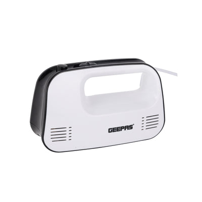 Geepas Hand Mixer- GHM43030/ 150 W, 3 Speed Control, Eject Button and Overheat Protection/ Includes 2 Attachments, Hooks and Beater/ Black and White, 2 Years Warranty