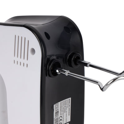Geepas Hand Mixer- GHM43030/ 150 W, 3 Speed Control, Eject Button and Overheat Protection/ Includes 2 Attachments, Hooks and Beater/ Black and White, 2 Years Warranty