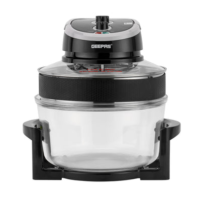 Geepas GHO34048UK Turbo Halogen Oven | 12L Expandable to 17L, 1200-1400W | Oil-Free Multifunction Cooker |  60-Minute Timer & Adjustable Temperature Control | Easy To Use