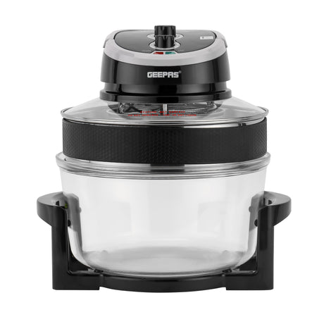 Geepas GHO34048UK Turbo Halogen Oven | 12L Expandable to 17L, 1200-1400W | Oil-Free Multifunction Cooker |  60-Minute Timer & Adjustable Temperature Control | Easy To Use