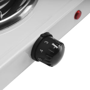 Geepas Electric Double Hot Plate GHP7576 | Dual 140mm Coil Plates| 2000W Power | Adjustable Temperature Control| Auto Thermostat| Indicator Light for Efficient Cooking