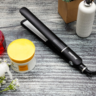 Geepas GHS86003 Professional Digital Hair Straightener | Ceramic-Coated Floating Plates | LED Display | Adjustable Temperature Control | Fast Heating|  2-Year Warranty