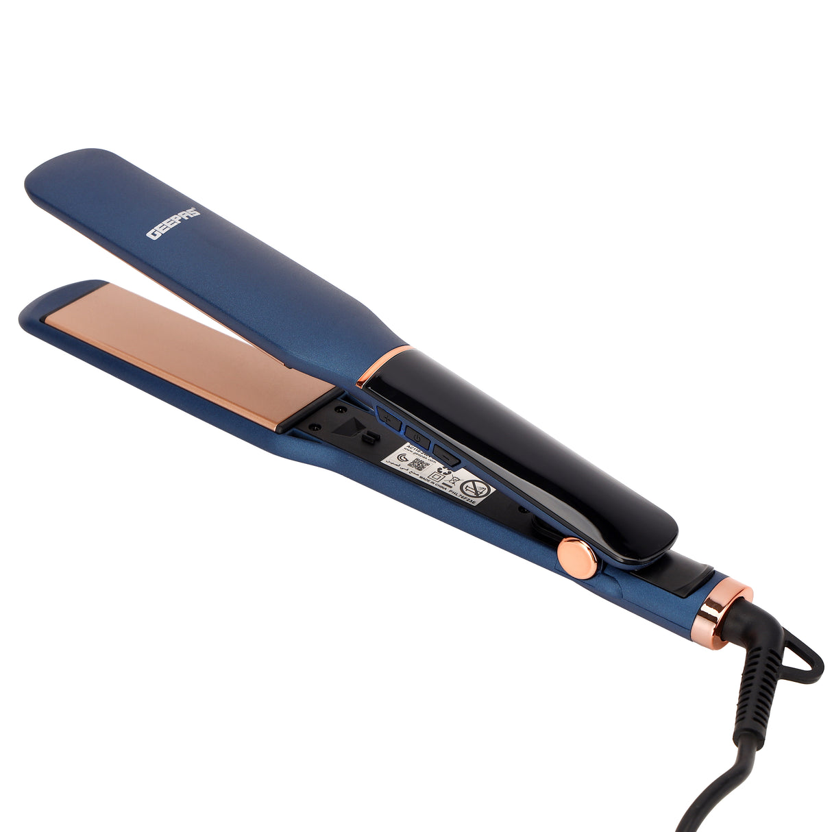 Geepas Digital Hair Straightener GHS86076 | Slim Design with Display, Ceramic Plates | Adjustable Temperature, Lockable Handle & 360° Swivel Cord | Salon & Home Use