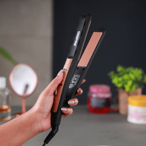 Geepas Ceramic Hair Straightener GHS86102 – Fast Heating, Smooth Styling, 360° Swivel Cord, 35W